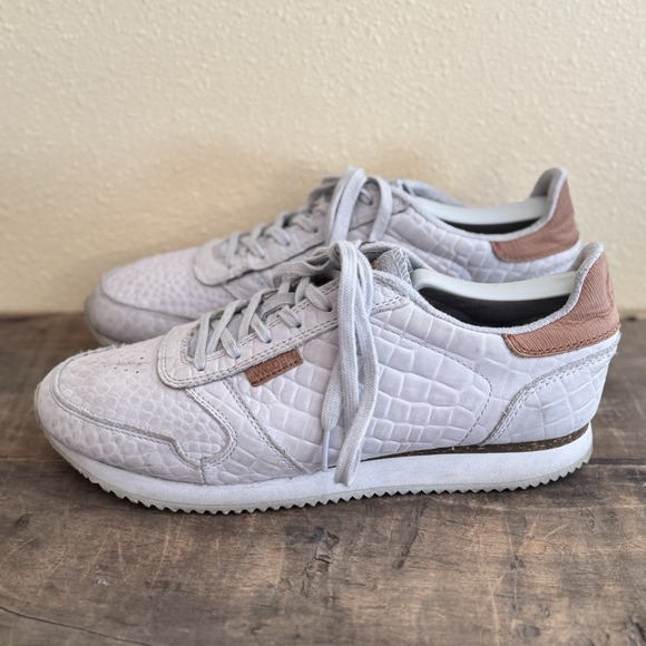 Woden Gray Leather Sneakers Trainers Scandinavian Design Shoes‎ Size US 9/41 - Picture 1 of 12